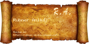 Rubner Anikó névjegykártya